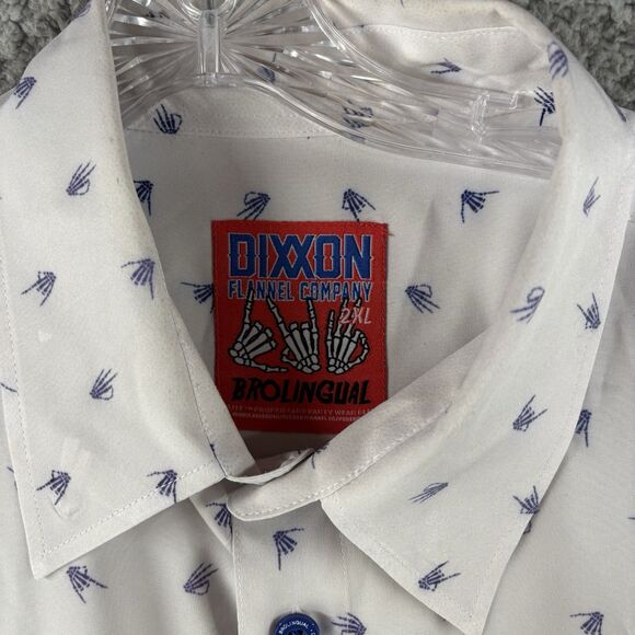 Dixxon Flannel Co Brolingual Men's XXL 2XL White Short Sleeve Button Up Shirt - Picture 3 of 7
